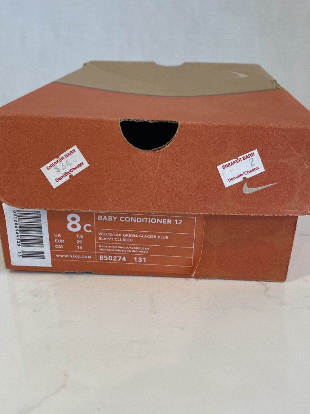 Vtg Nike empty shoebox in classic orange & brown eco-friendly design Just Do It
